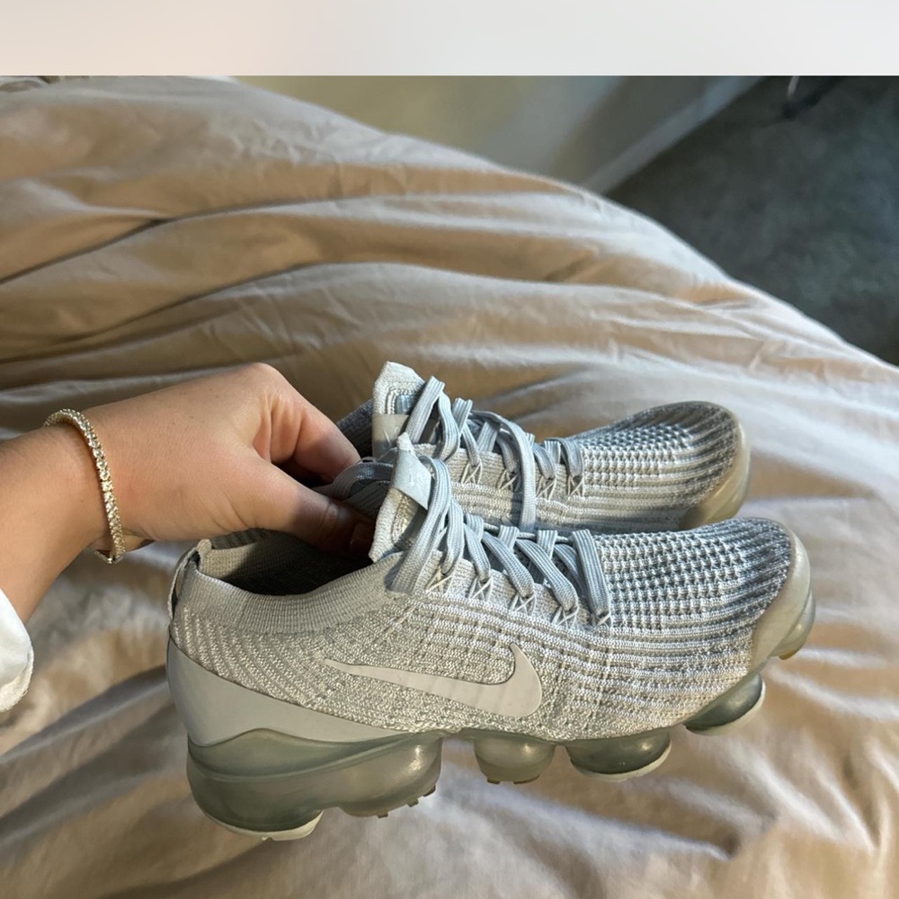 Nike Gray Sneakers with Breathable Knit Upper and Thick Sole